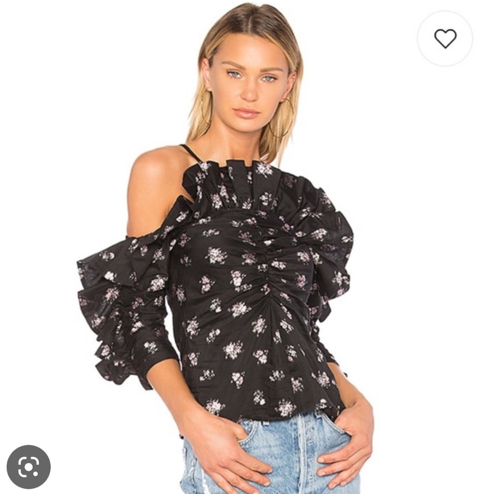 Rebecca Taylor Off Shoulder Ruffle Top Size 00 $395